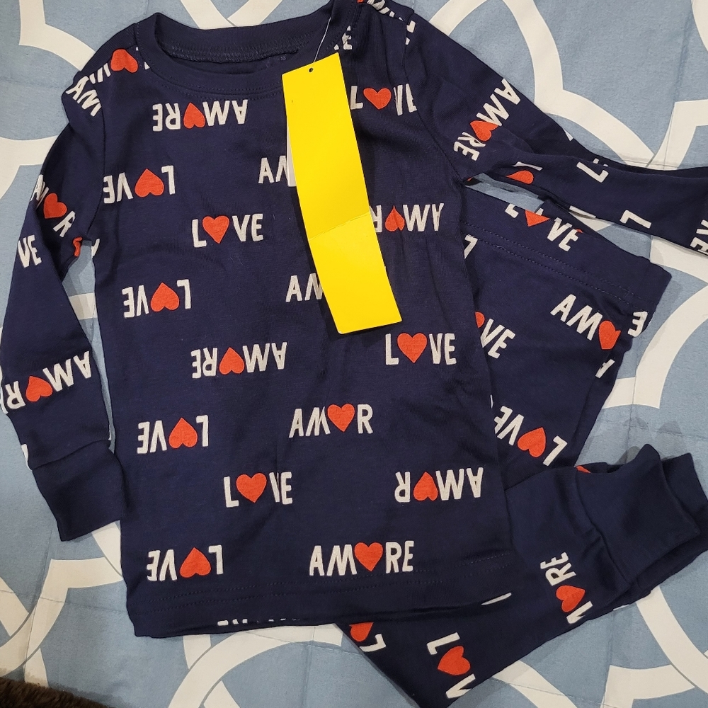 Infant Love/Amor pajamas Navy 18/24 mths